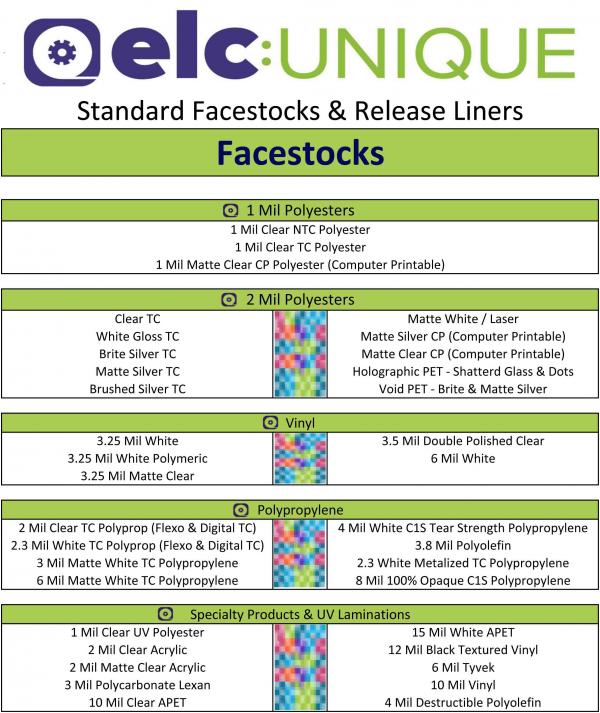 ELC Facestock Liner Grid